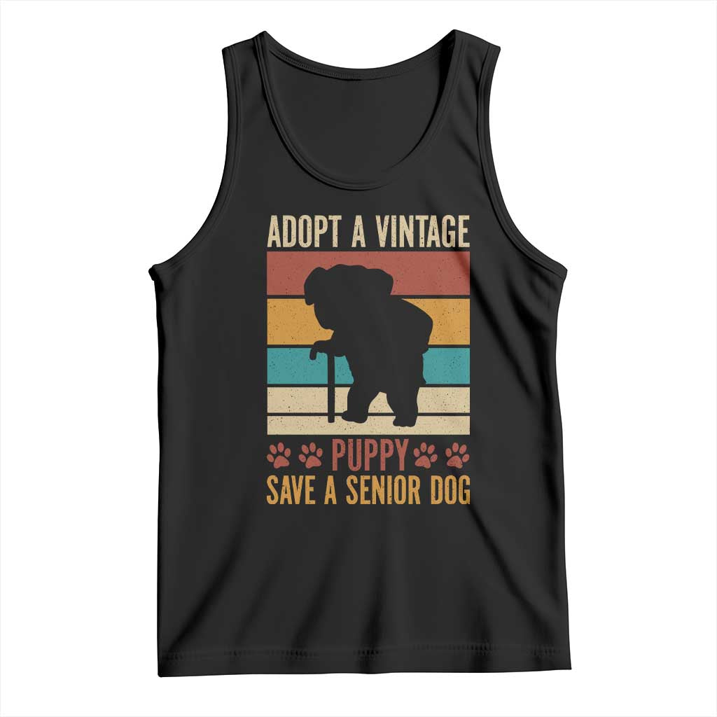 Vintage Adopt a Senior Dog Tank Top Rescue Animal Adoption Old Dog Shelter Pet - Wonder Print Shop