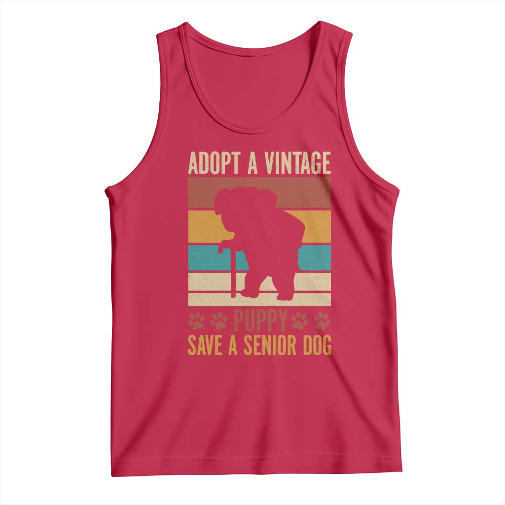 Vintage Adopt a Senior Dog Tank Top Rescue Animal Adoption Old Dog Shelter Pet - Wonder Print Shop