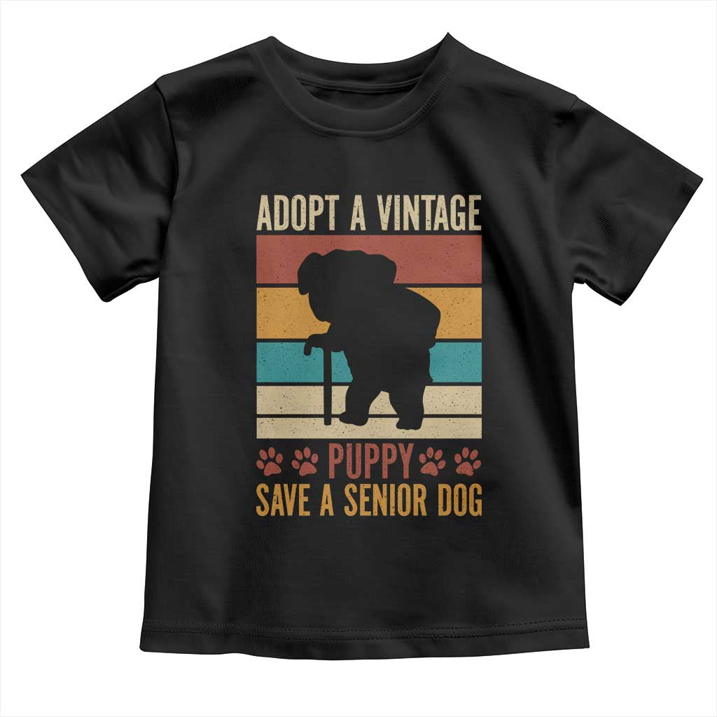 Vintage Adopt a Senior Dog Toddler T Shirt Rescue Animal Adoption Old Dog Shelter Pet - Wonder Print Shop
