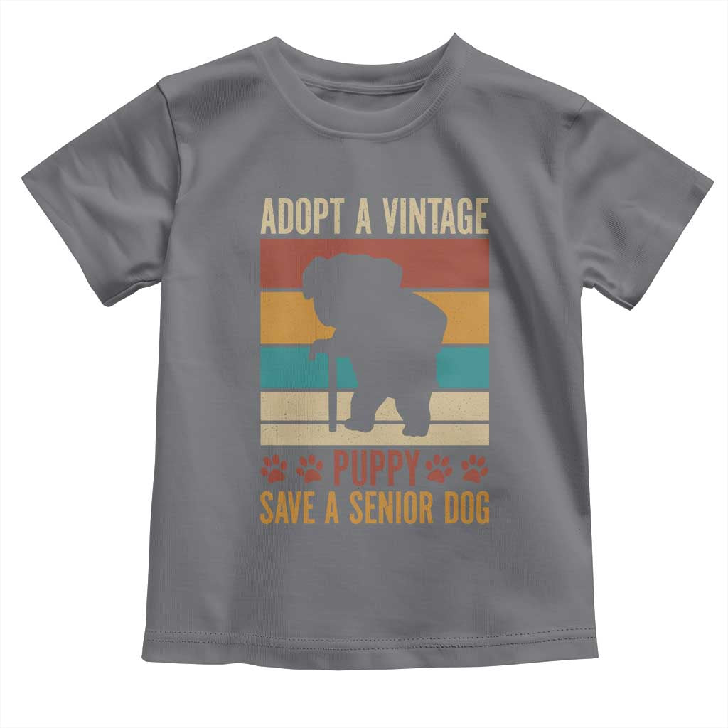 Vintage Adopt a Senior Dog Toddler T Shirt Rescue Animal Adoption Old Dog Shelter Pet - Wonder Print Shop