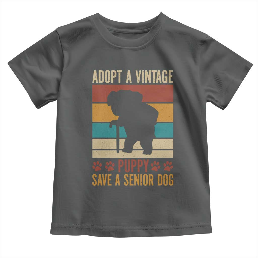 Vintage Adopt a Senior Dog Toddler T Shirt Rescue Animal Adoption Old Dog Shelter Pet - Wonder Print Shop