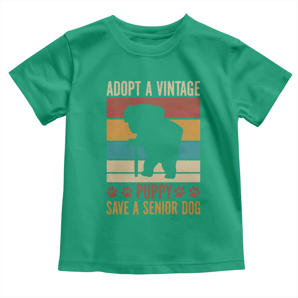 Vintage Adopt a Senior Dog Toddler T Shirt Rescue Animal Adoption Old Dog Shelter Pet - Wonder Print Shop