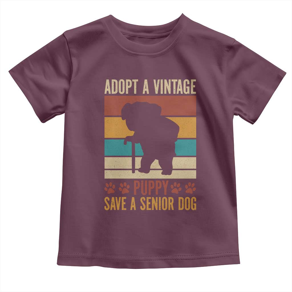 Vintage Adopt a Senior Dog Toddler T Shirt Rescue Animal Adoption Old Dog Shelter Pet - Wonder Print Shop