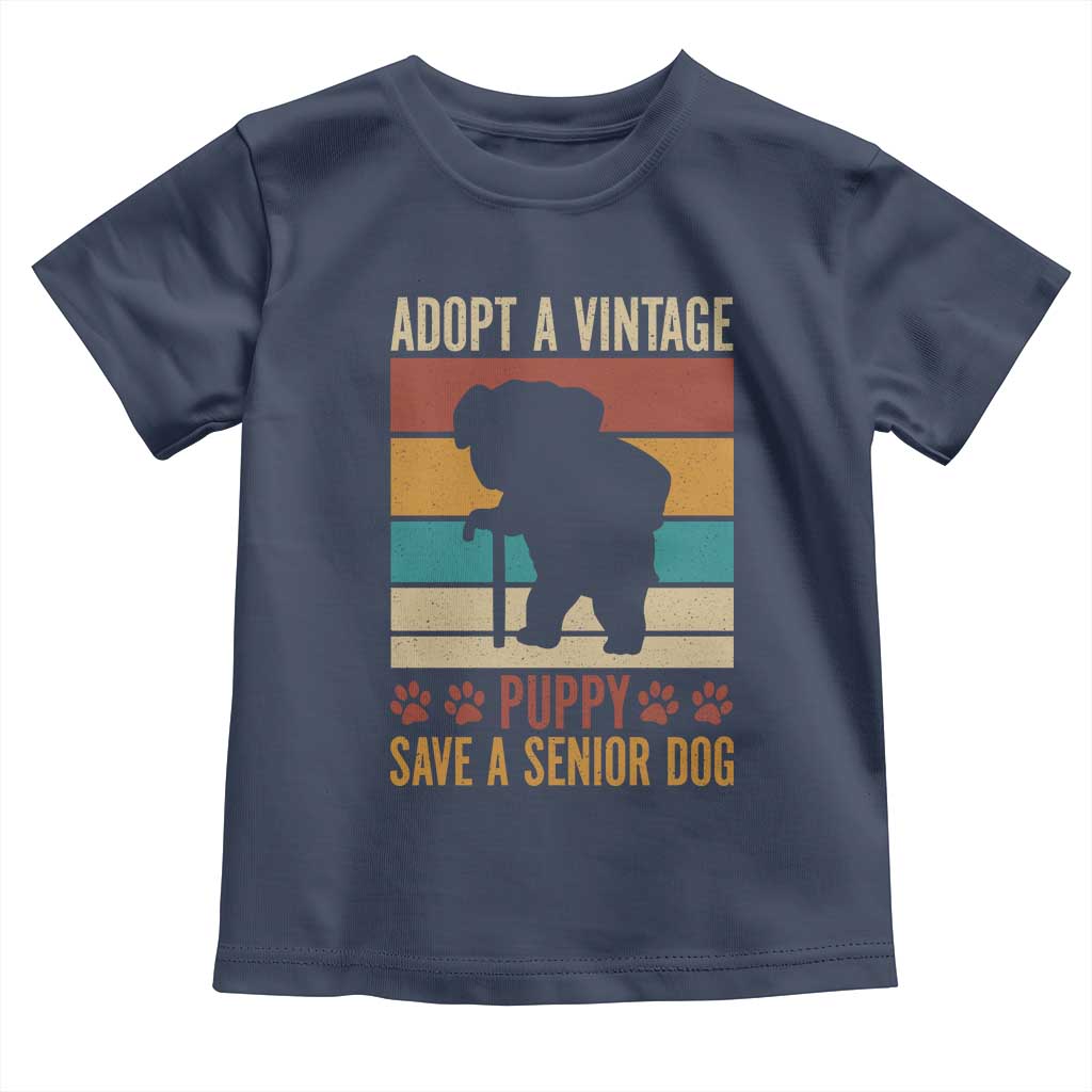 Vintage Adopt a Senior Dog Toddler T Shirt Rescue Animal Adoption Old Dog Shelter Pet - Wonder Print Shop