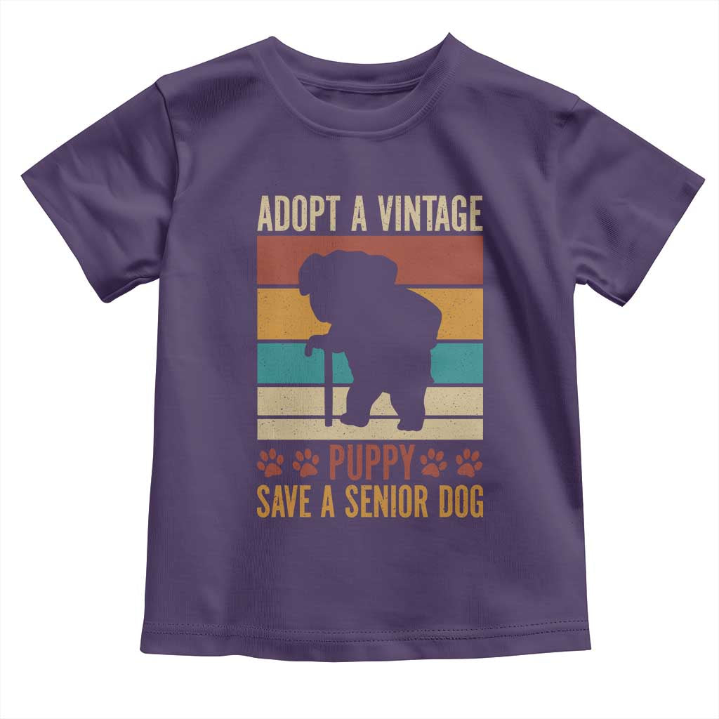 Vintage Adopt a Senior Dog Toddler T Shirt Rescue Animal Adoption Old Dog Shelter Pet - Wonder Print Shop