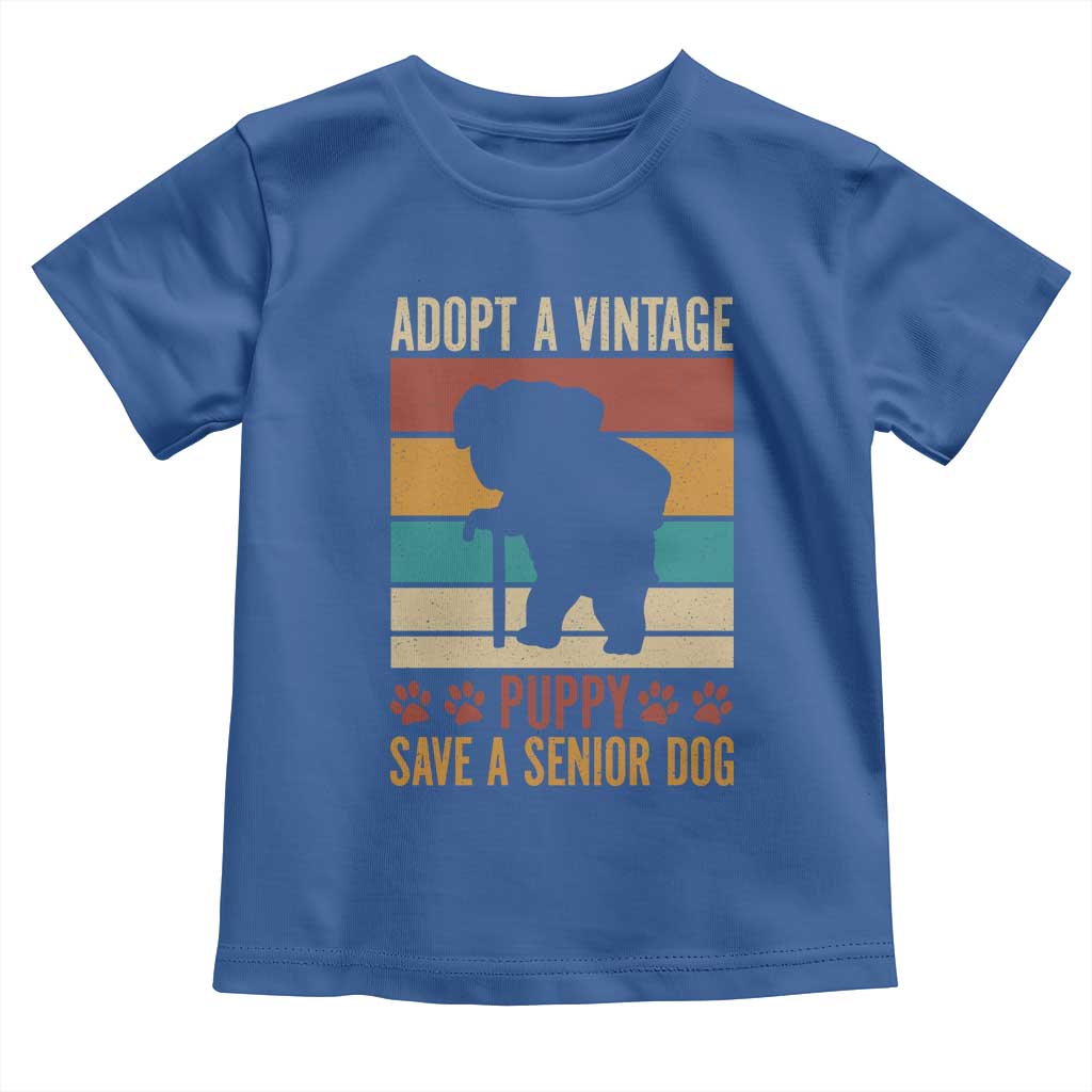 Vintage Adopt a Senior Dog Toddler T Shirt Rescue Animal Adoption Old Dog Shelter Pet - Wonder Print Shop
