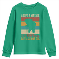 Vintage Adopt a Senior Dog Youth Sweatshirt Rescue Animal Adoption Old Dog Shelter Pet - Wonder Print Shop
