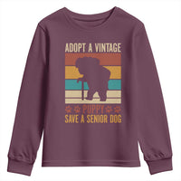 Vintage Adopt a Senior Dog Youth Sweatshirt Rescue Animal Adoption Old Dog Shelter Pet - Wonder Print Shop