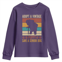 Vintage Adopt a Senior Dog Youth Sweatshirt Rescue Animal Adoption Old Dog Shelter Pet - Wonder Print Shop