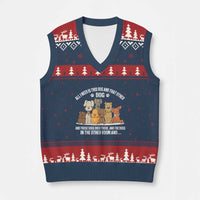 Funny Dog Lover V-Neck Knit Sweater Vest Fur Mama Dad Dog Rescue - Wonder Print Shop