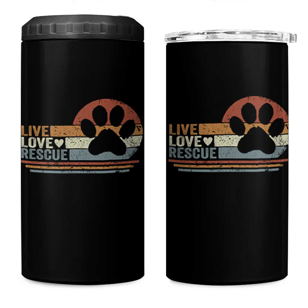 Vintage Adopt A Shelter Pet 4 in 1 Can Cooler Tumbler Live Love Rescue Cat Dog Adoption Animal Rescue - Wonder Print Shop