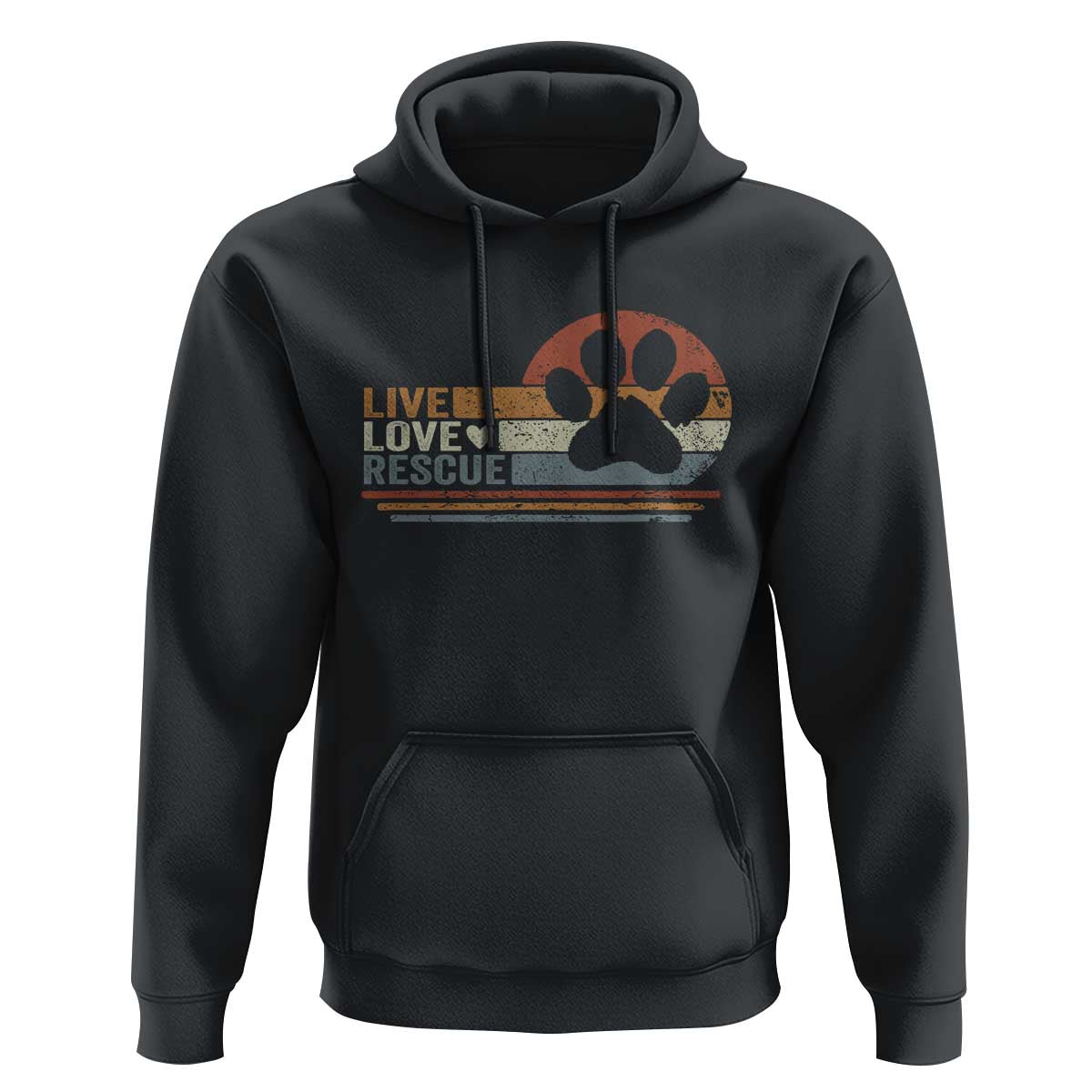 Vintage Adopt A Shelter Pet Hoodie Live Love Rescue Cat Dog Adoption Animal Rescue - Wonder Print Shop