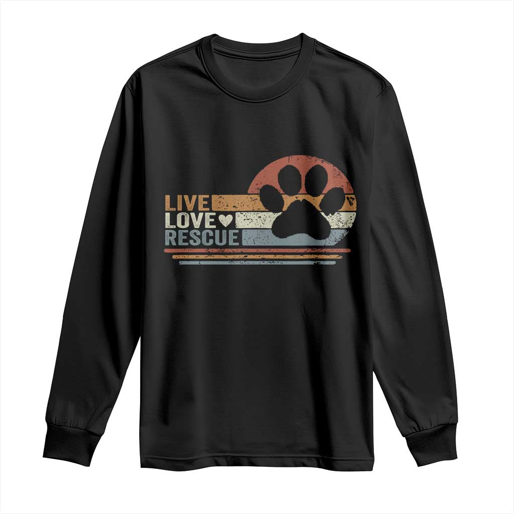 Vintage Adopt A Shelter Pet Long Sleeve Shirt Live Love Rescue Cat Dog Adoption Animal Rescue - Wonder Print Shop