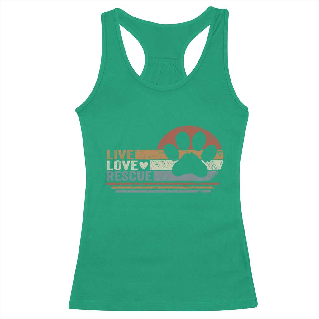Vintage Adopt A Shelter Pet Racerback Tank Top Live Love Rescue Cat Dog Adoption Animal Rescue - Wonder Print Shop