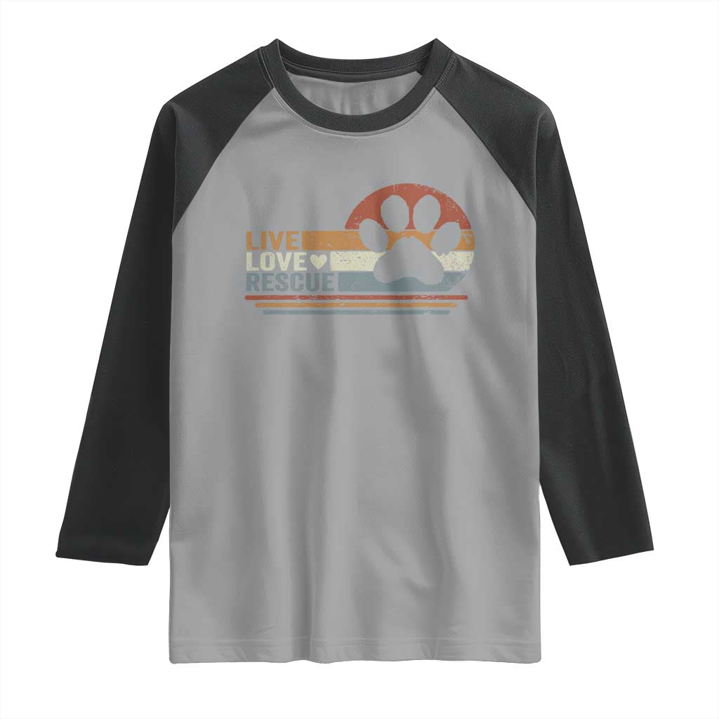 Vintage Adopt A Shelter Pet Raglan Shirt Live Love Rescue Cat Dog Adoption Animal Rescue - Wonder Print Shop