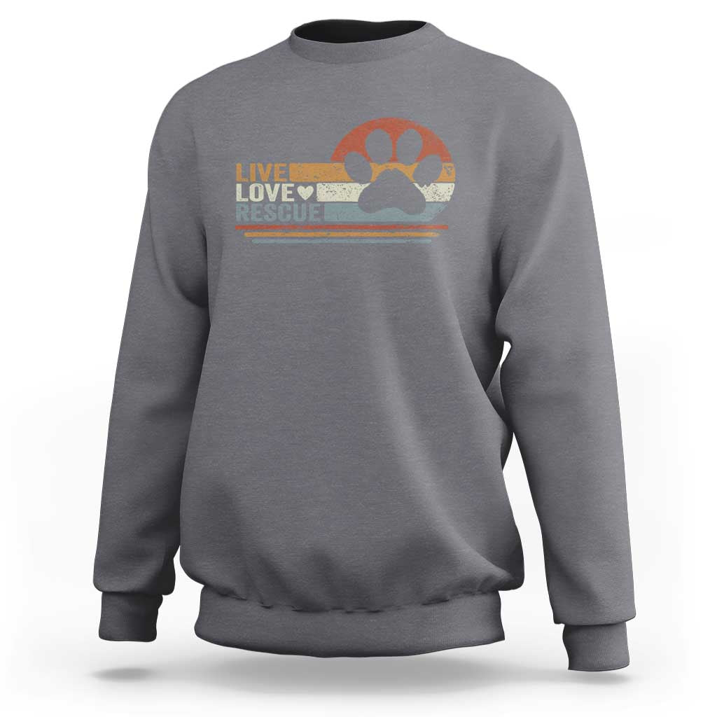 Vintage Adopt A Shelter Pet Sweatshirt Live Love Rescue Cat Dog Adoption Animal Rescue - Wonder Print Shop