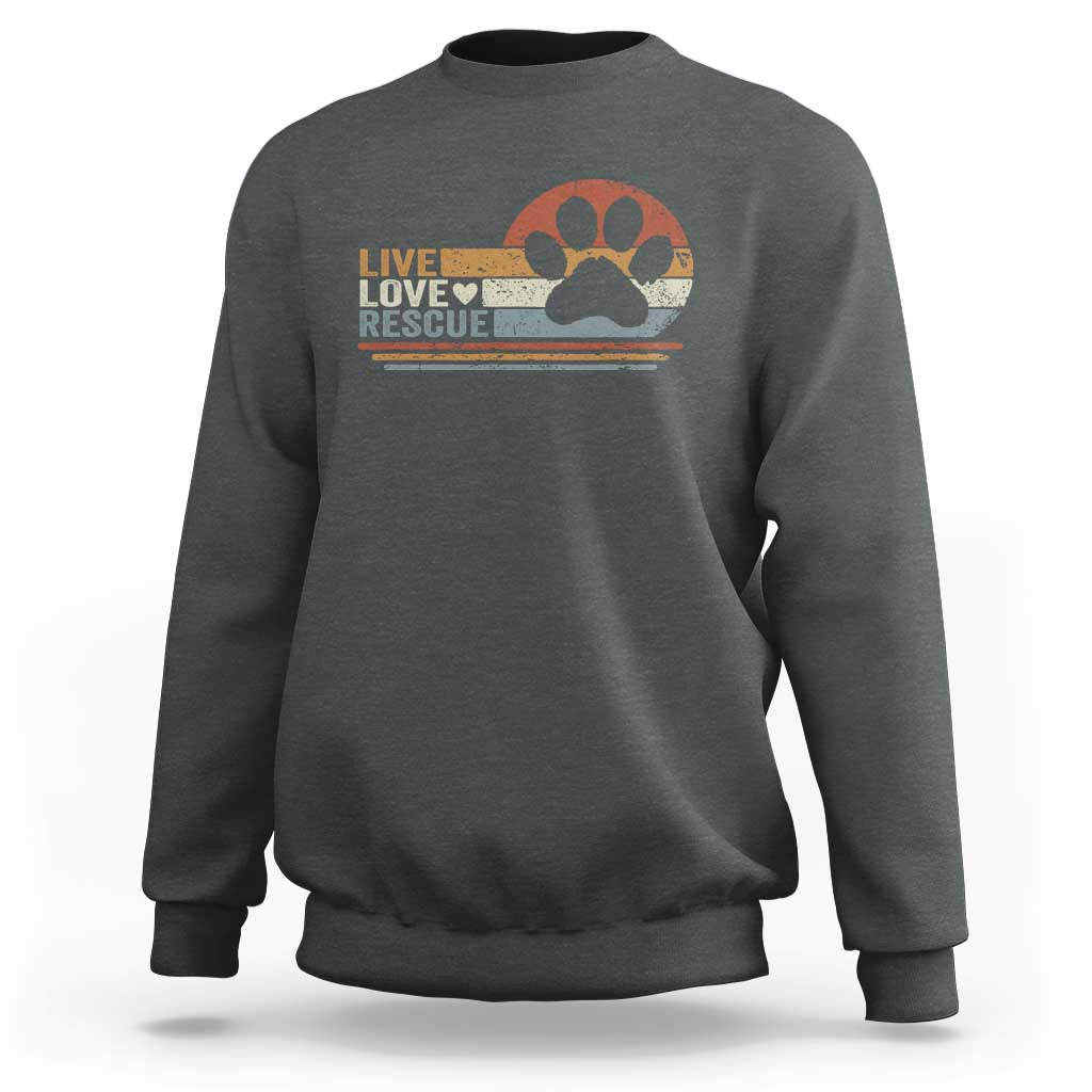Vintage Adopt A Shelter Pet Sweatshirt Live Love Rescue Cat Dog Adoption Animal Rescue - Wonder Print Shop