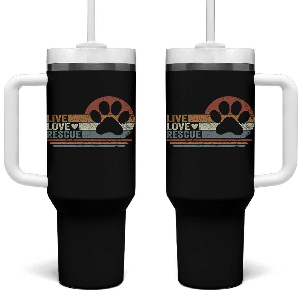 Vintage Adopt A Shelter Pet Tumbler With Handle Live Love Rescue Cat Dog Adoption Animal Rescue - Wonder Print Shop
