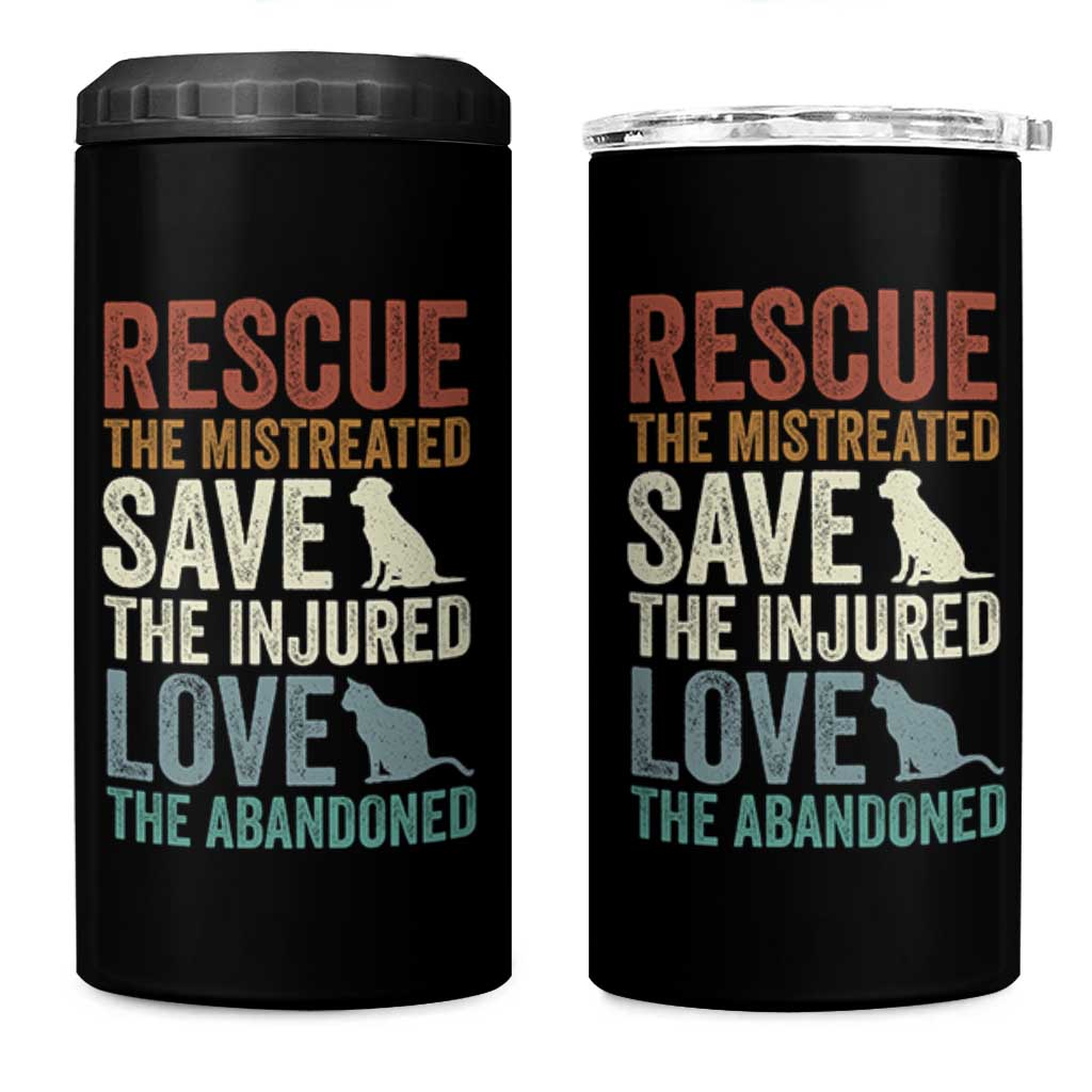 Adopt A Shelter Pet 4 in 1 Can Cooler Tumbler Rescue Save Love Cat Dog Adoption Animal Rescue - Wonder Print Shop