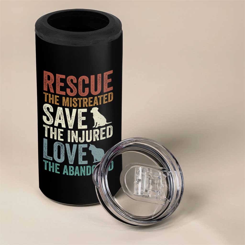 Adopt A Shelter Pet 4 in 1 Can Cooler Tumbler Rescue Save Love Cat Dog Adoption Animal Rescue - Wonder Print Shop