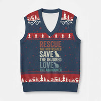 Adopt A Shelter Pet V-Neck Knit Sweater Vest Rescue Save Love Cat Dog Adoption Animal Rescue - Wonder Print Shop