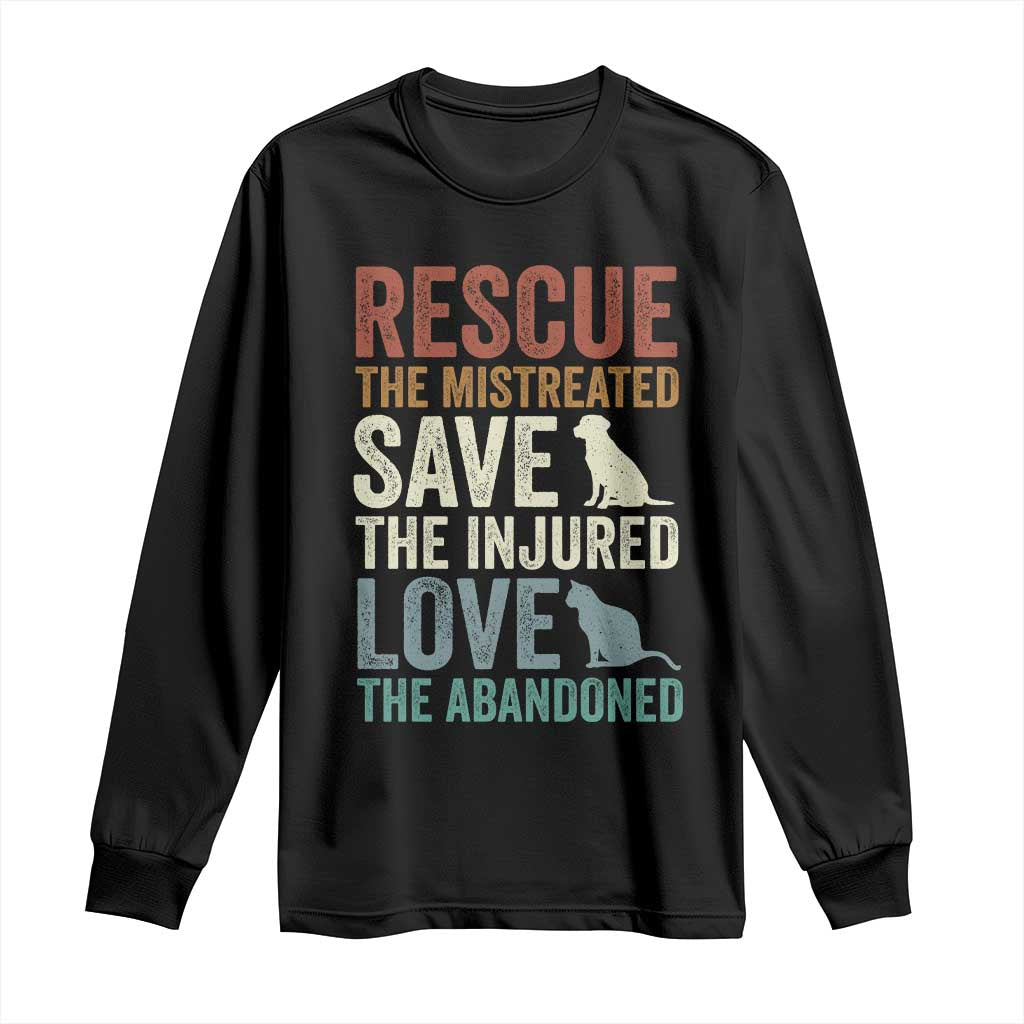 Adopt A Shelter Pet Long Sleeve Shirt Rescue Save Love Cat Dog Adoption Animal Rescue - Wonder Print Shop