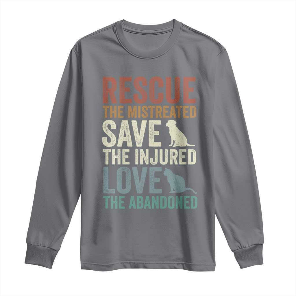 Adopt A Shelter Pet Long Sleeve Shirt Rescue Save Love Cat Dog Adoption Animal Rescue - Wonder Print Shop