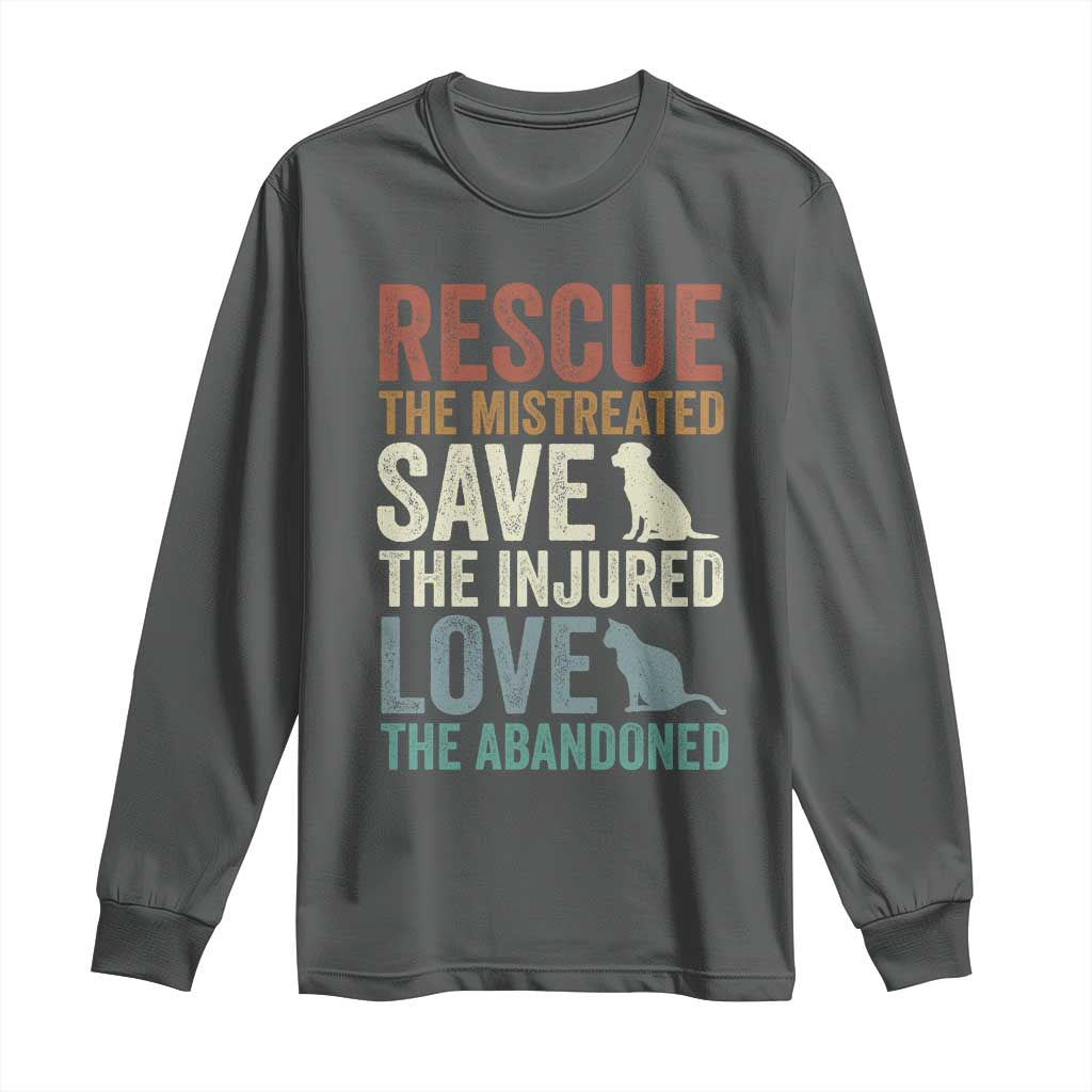 Adopt A Shelter Pet Long Sleeve Shirt Rescue Save Love Cat Dog Adoption Animal Rescue - Wonder Print Shop