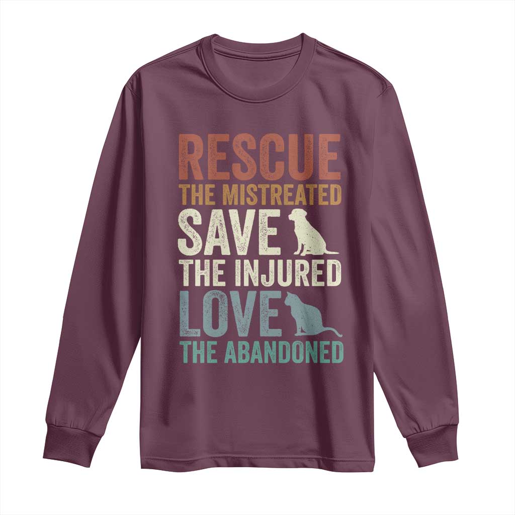 Adopt A Shelter Pet Long Sleeve Shirt Rescue Save Love Cat Dog Adoption Animal Rescue - Wonder Print Shop