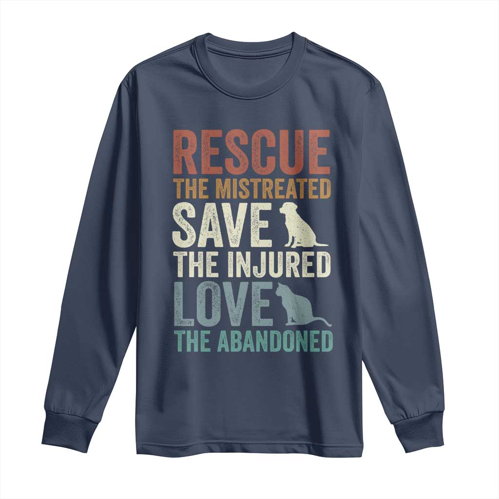 Adopt A Shelter Pet Long Sleeve Shirt Rescue Save Love Cat Dog Adoption Animal Rescue - Wonder Print Shop