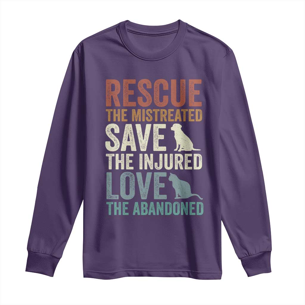 Adopt A Shelter Pet Long Sleeve Shirt Rescue Save Love Cat Dog Adoption Animal Rescue - Wonder Print Shop