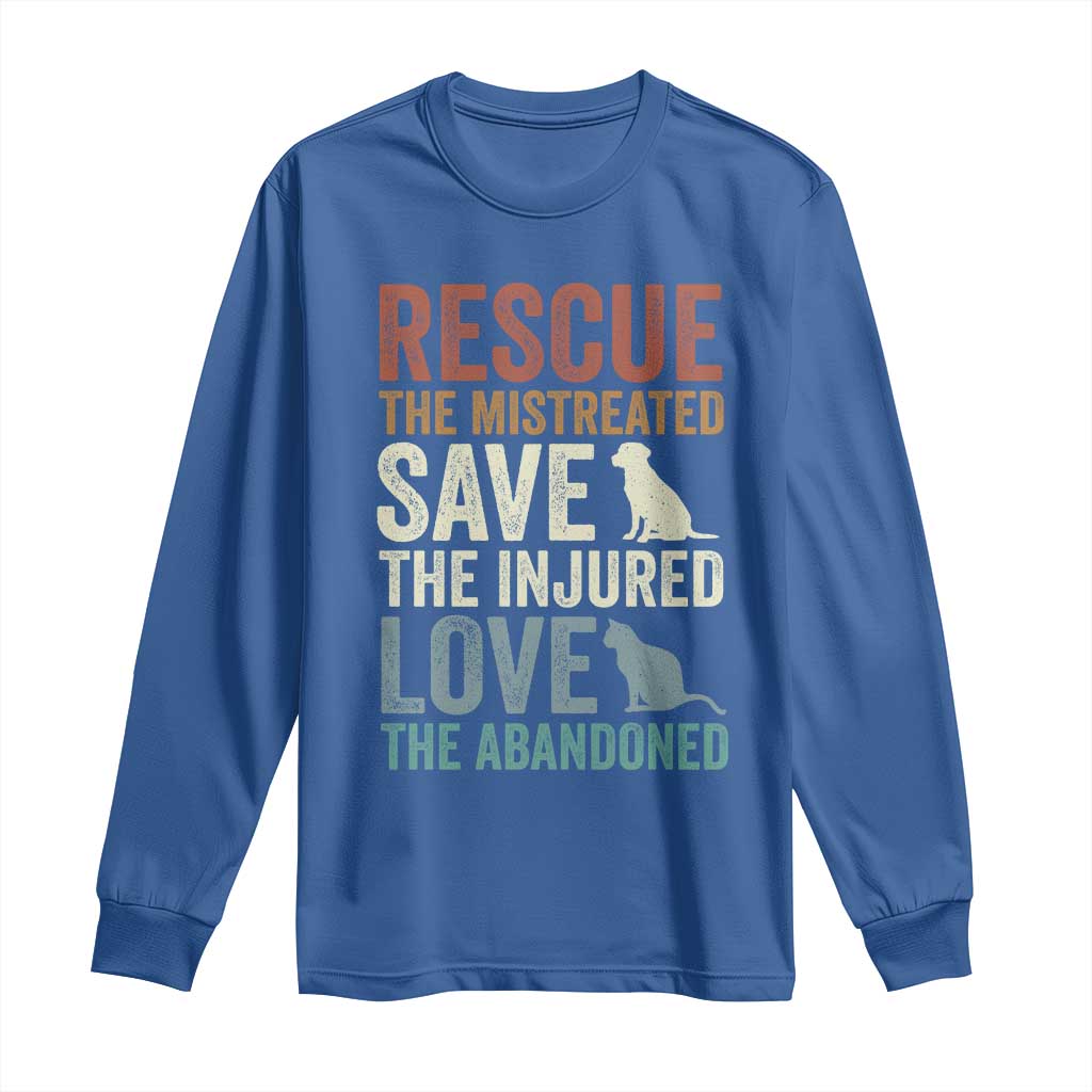 Adopt A Shelter Pet Long Sleeve Shirt Rescue Save Love Cat Dog Adoption Animal Rescue - Wonder Print Shop