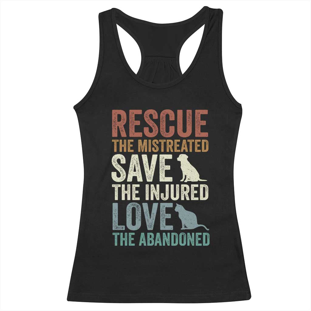 Adopt A Shelter Pet Racerback Tank Top Rescue Save Love Cat Dog Adoption Animal Rescue - Wonder Print Shop