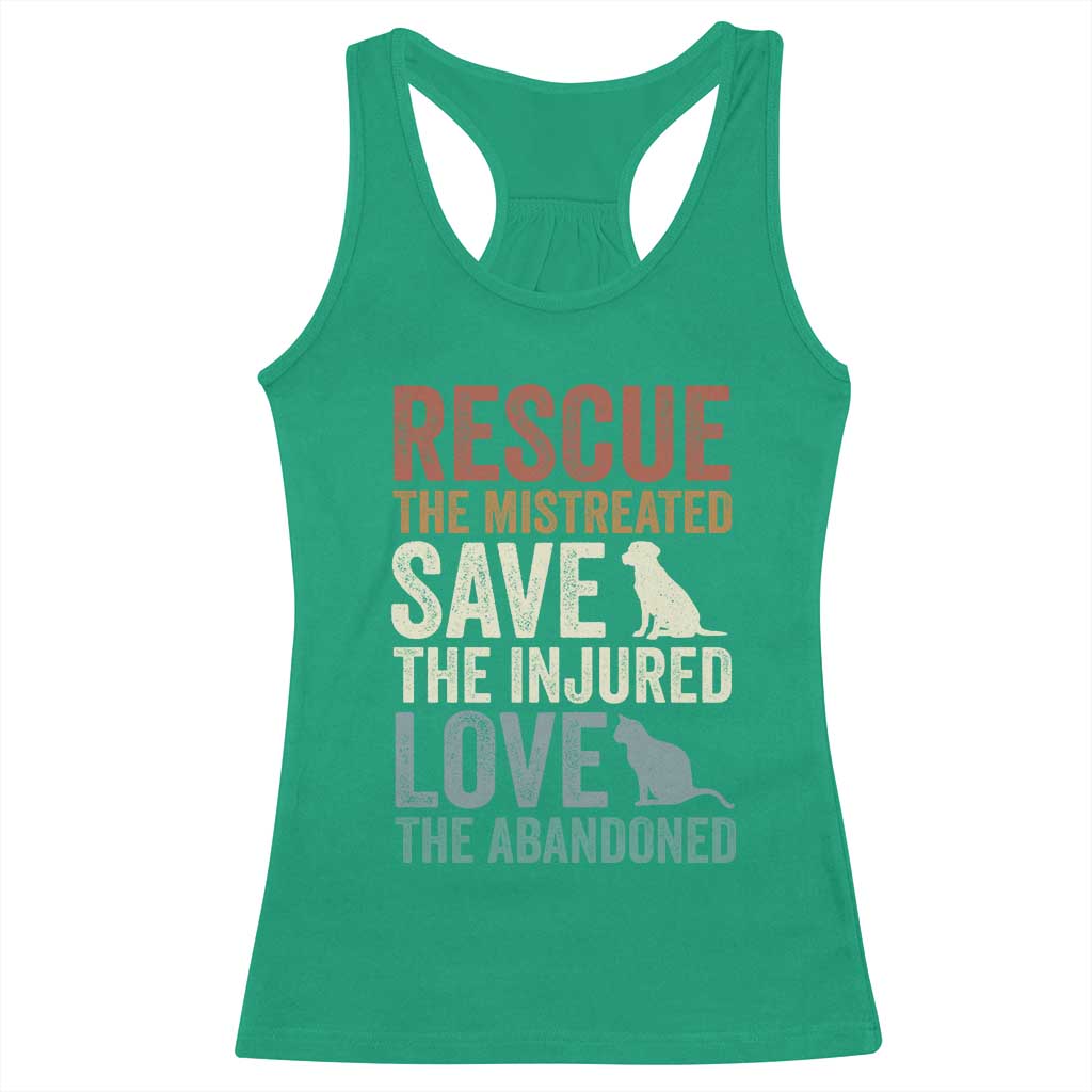 Adopt A Shelter Pet Racerback Tank Top Rescue Save Love Cat Dog Adoption Animal Rescue - Wonder Print Shop
