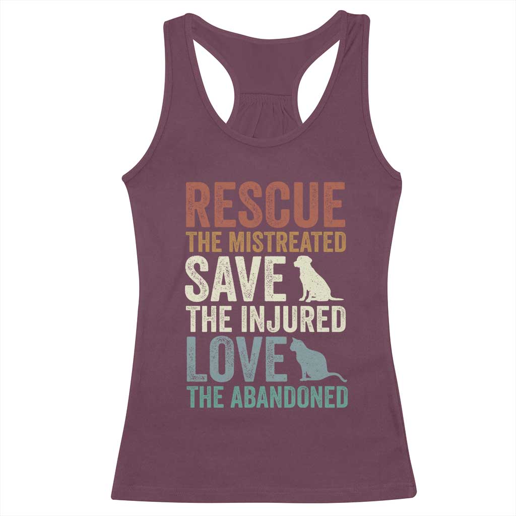 Adopt A Shelter Pet Racerback Tank Top Rescue Save Love Cat Dog Adoption Animal Rescue - Wonder Print Shop