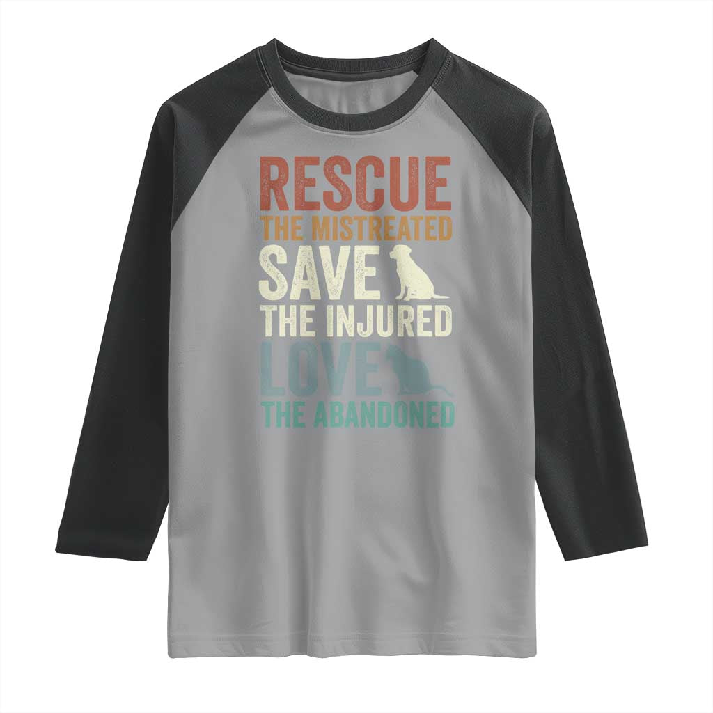 Adopt A Shelter Pet Raglan Shirt Rescue Save Love Cat Dog Adoption Animal Rescue - Wonder Print Shop