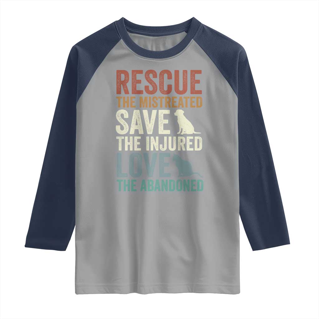 Adopt A Shelter Pet Raglan Shirt Rescue Save Love Cat Dog Adoption Animal Rescue - Wonder Print Shop