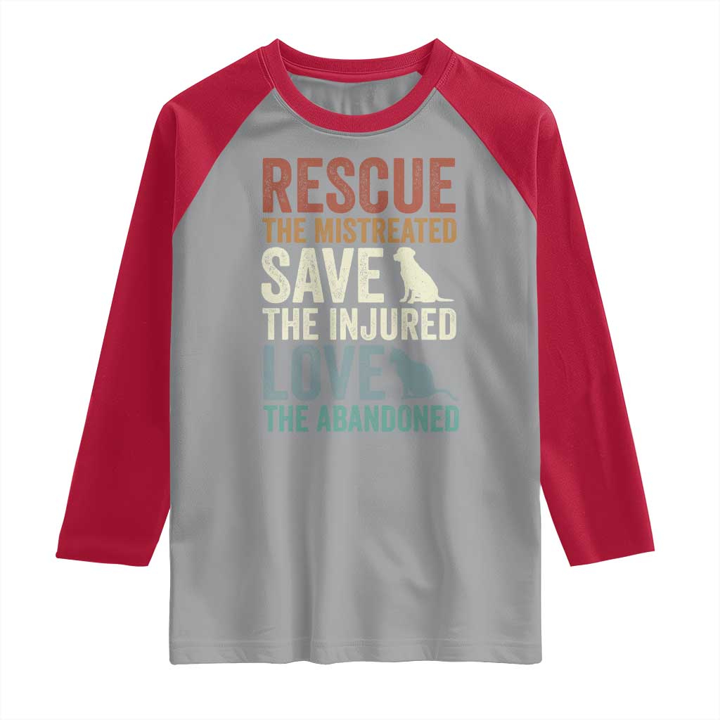 Adopt A Shelter Pet Raglan Shirt Rescue Save Love Cat Dog Adoption Animal Rescue - Wonder Print Shop