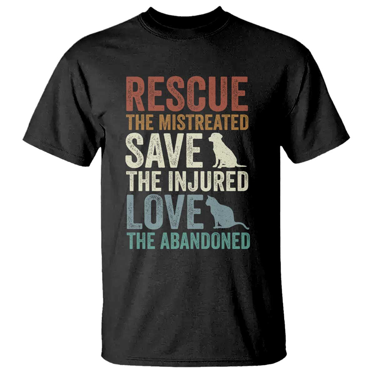 Adopt A Shelter Pet T Shirt Rescue Save Love Cat Dog Adoption Animal Rescue - Wonder Print Shop