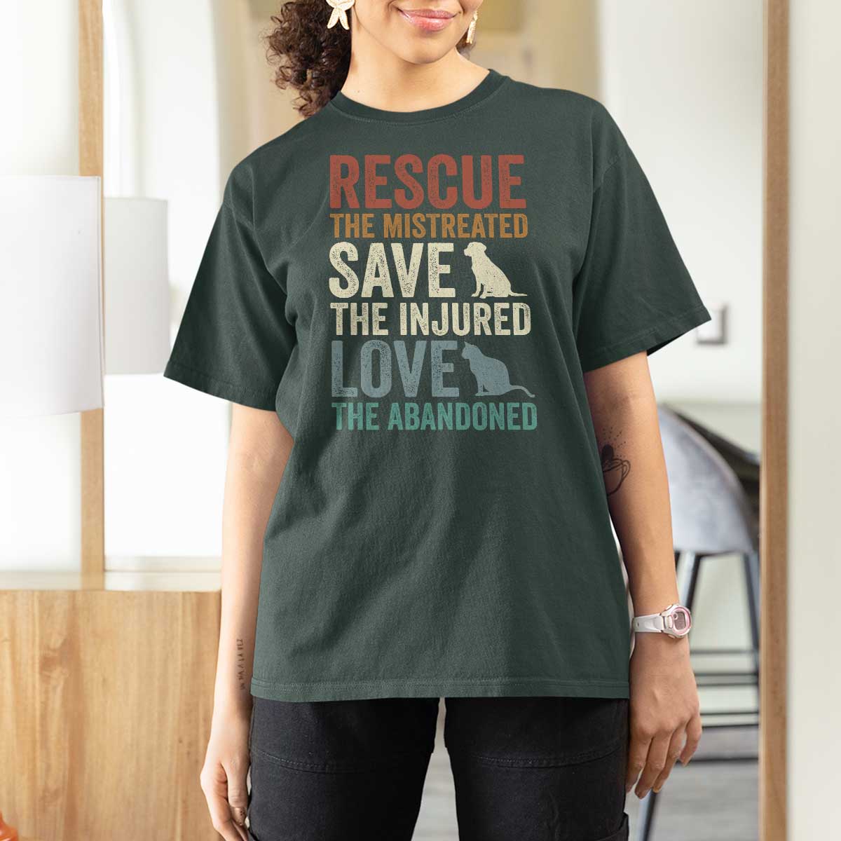 Adopt A Shelter Pet T Shirt For Women Rescue Save Love Cat Dog Adoption Animal Rescue - Wonder Print Shop