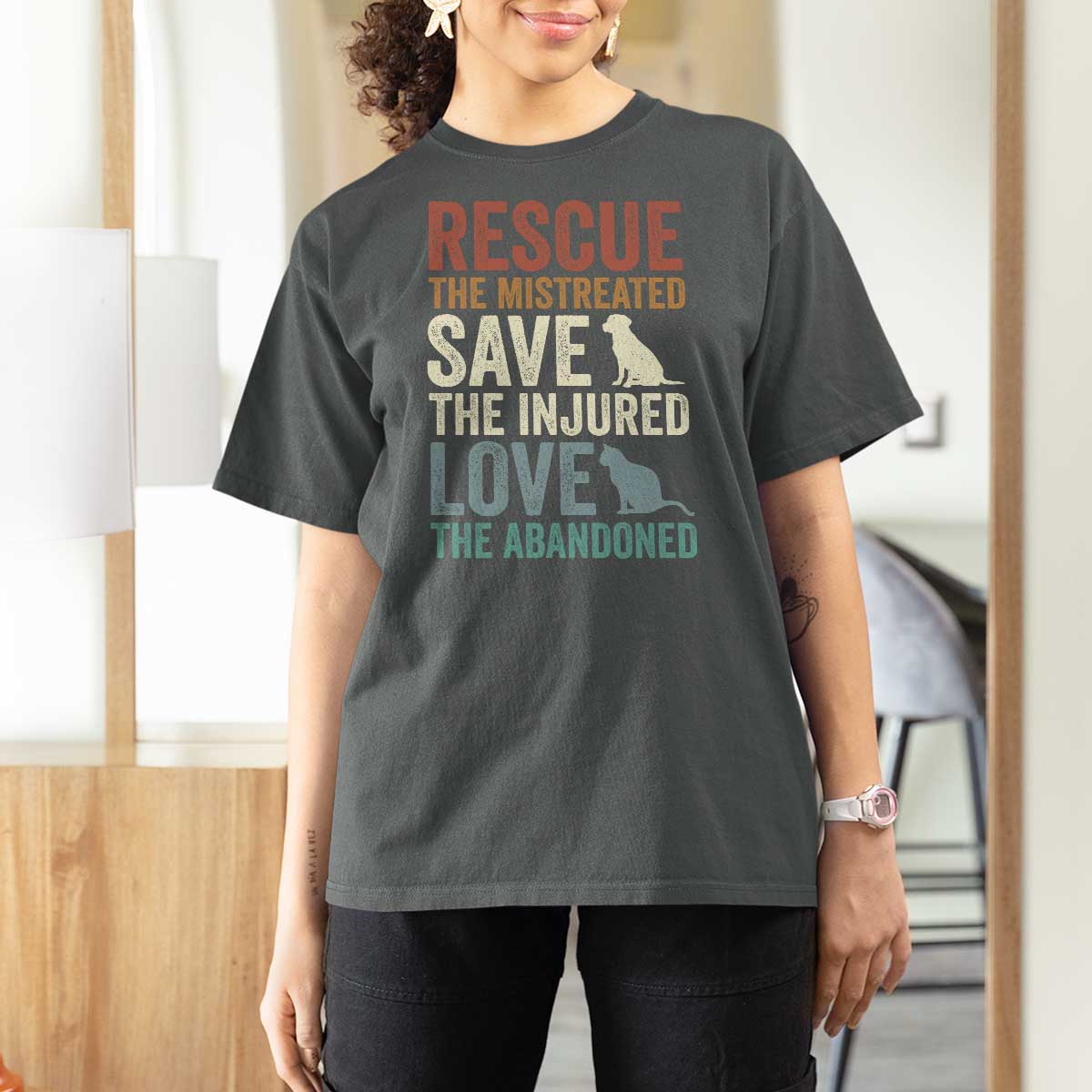 Adopt A Shelter Pet T Shirt For Women Rescue Save Love Cat Dog Adoption Animal Rescue - Wonder Print Shop