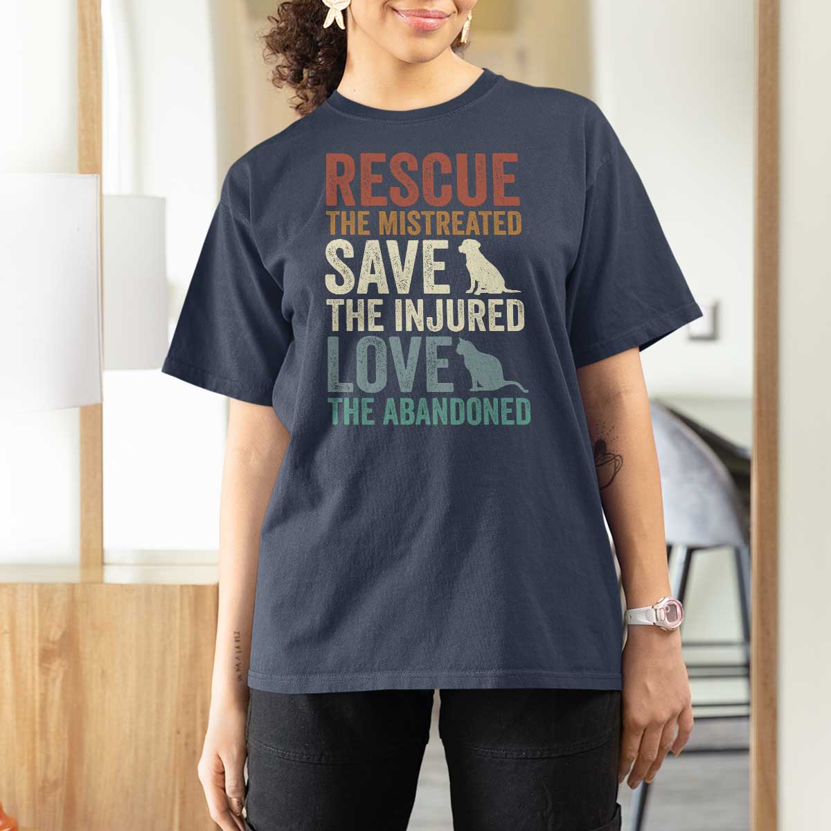 Adopt A Shelter Pet T Shirt For Women Rescue Save Love Cat Dog Adoption Animal Rescue - Wonder Print Shop