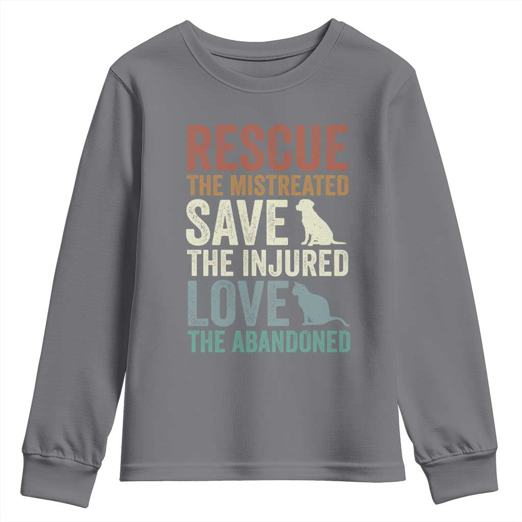 Adopt A Shelter Pet Youth Sweatshirt Rescue Save Love Cat Dog Adoption Animal Rescue - Wonder Print Shop