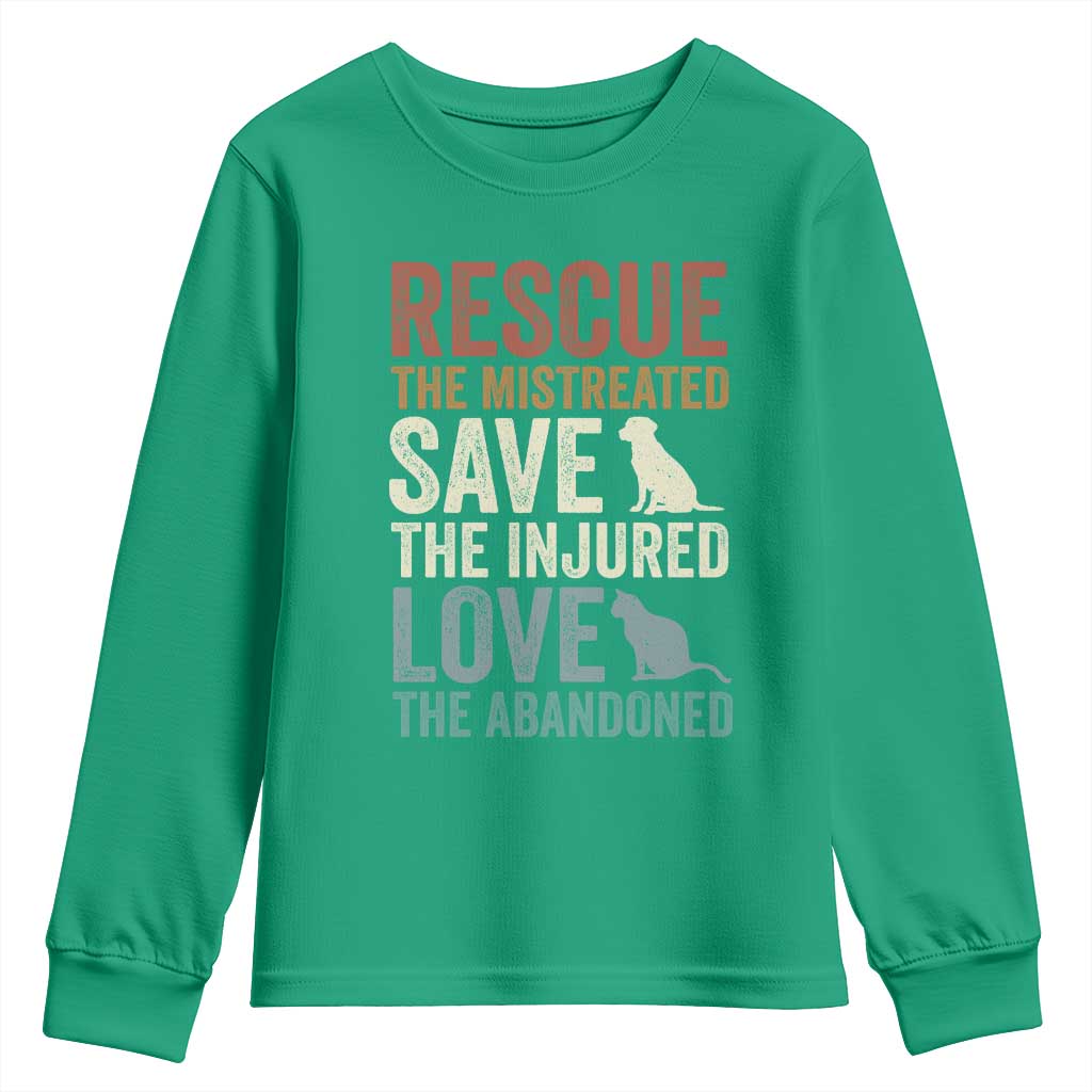 Adopt A Shelter Pet Youth Sweatshirt Rescue Save Love Cat Dog Adoption Animal Rescue - Wonder Print Shop