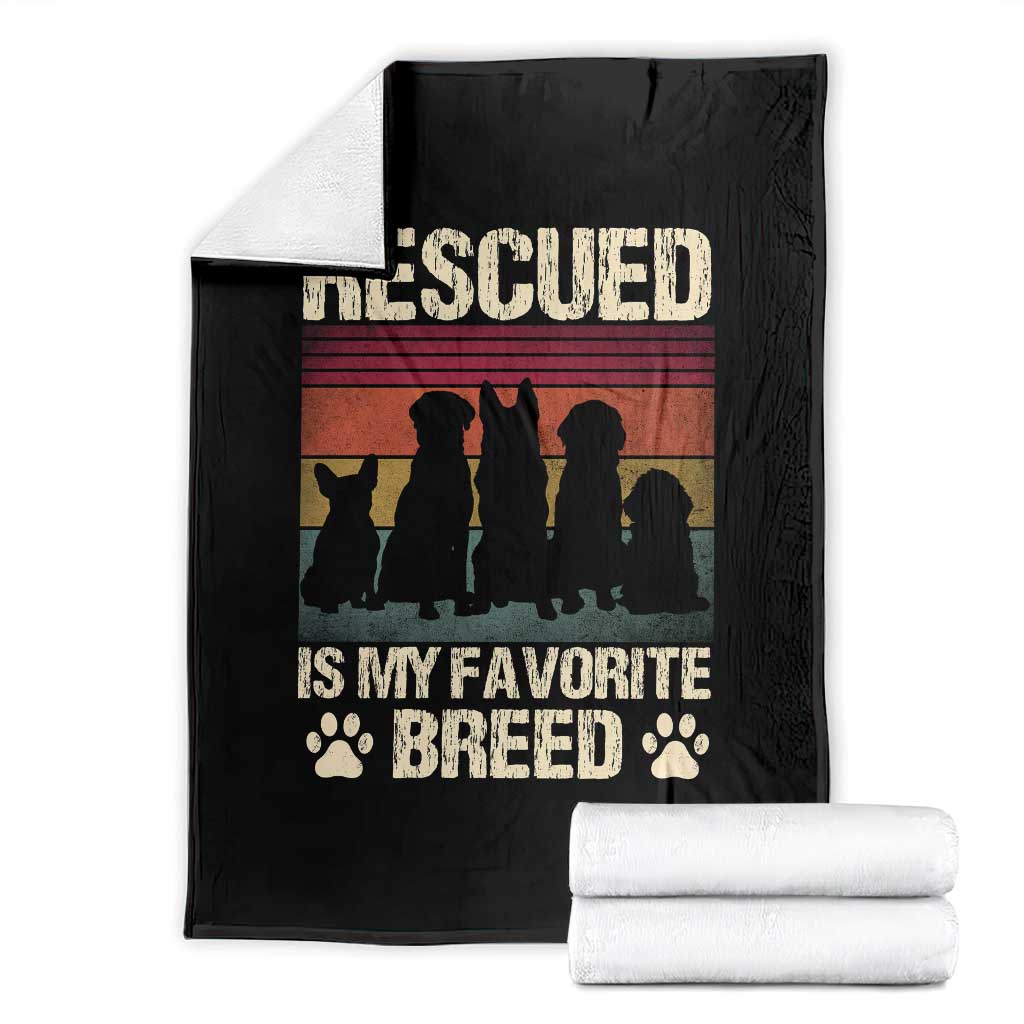 Rescued Is My Favorite Breed Throw Blanket Adopt A Shelter Pet Cat Dog Adoption Animal Rescue - Wonder Print Shop