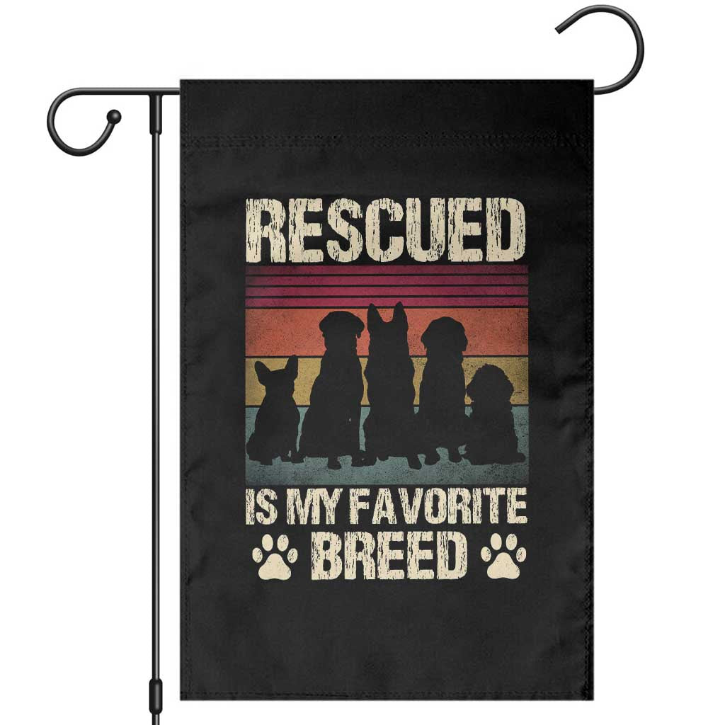 Rescued Is My Favorite Breed Garden Flag Adopt A Shelter Pet Cat Dog Adoption Animal Rescue - Wonder Print Shop