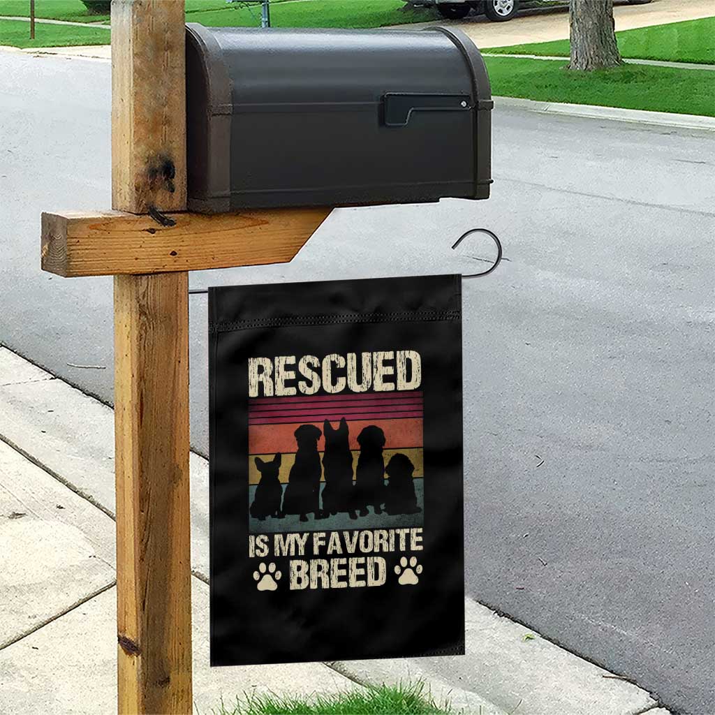 Rescued Is My Favorite Breed Garden Flag Adopt A Shelter Pet Cat Dog Adoption Animal Rescue - Wonder Print Shop