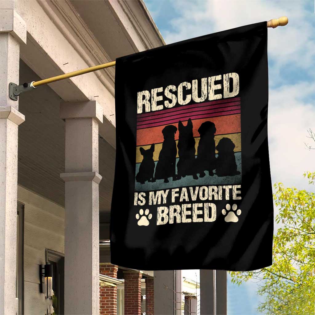 Rescued Is My Favorite Breed Garden Flag Adopt A Shelter Pet Cat Dog Adoption Animal Rescue - Wonder Print Shop