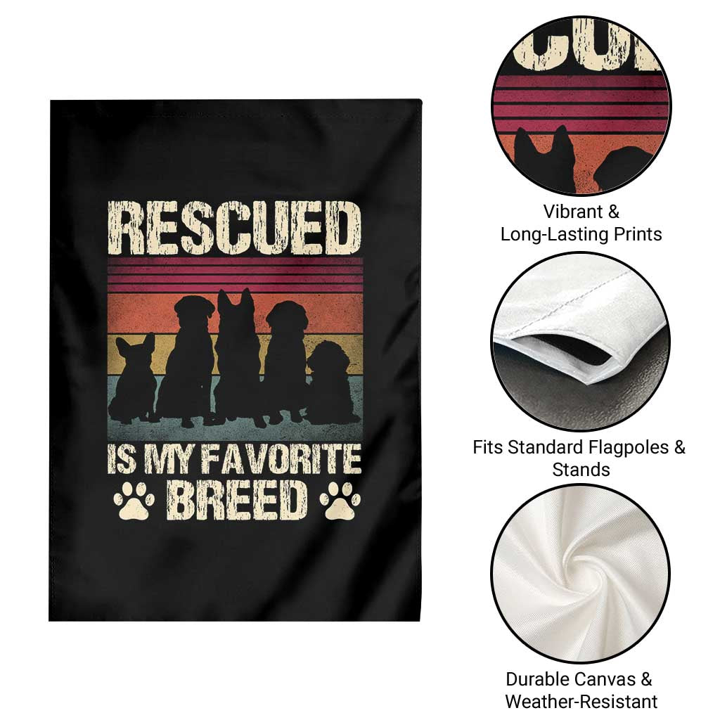 Rescued Is My Favorite Breed Garden Flag Adopt A Shelter Pet Cat Dog Adoption Animal Rescue - Wonder Print Shop