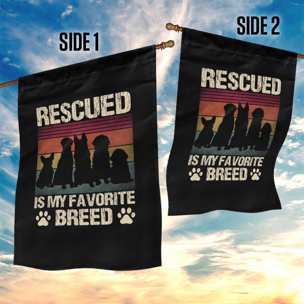 Rescued Is My Favorite Breed Garden Flag Adopt A Shelter Pet Cat Dog Adoption Animal Rescue - Wonder Print Shop